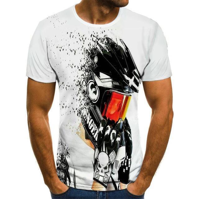 Cool Racing Graphics T-Shirt Motorcycle 3d Printed Men 'S T -Shirt Summer Fashion Tops Punk T -Shirt Men 'S Plus Size Streetwear
