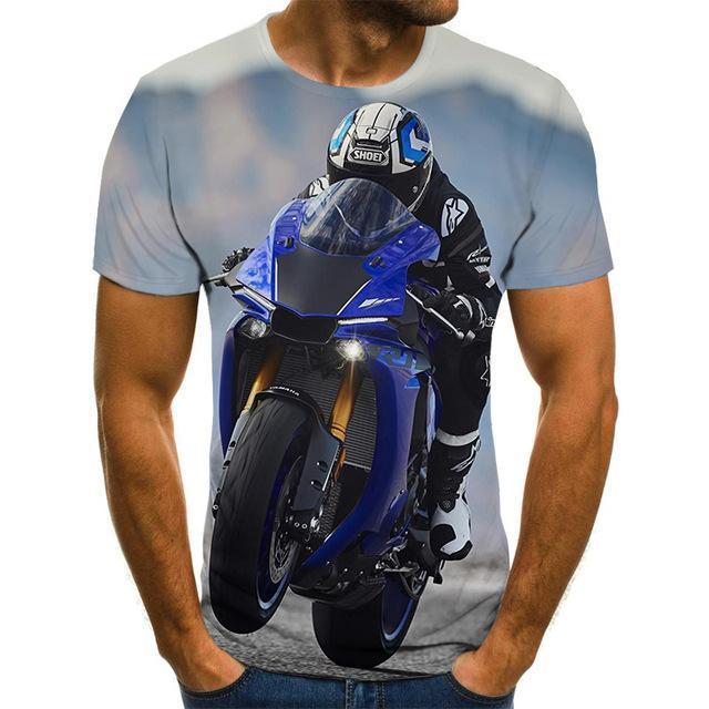 Cool Racing Graphics T-Shirt Motorcycle 3d Printed Men 'S T -Shirt Summer Fashion Tops Punk T -Shirt Men 'S Plus Size Streetwear