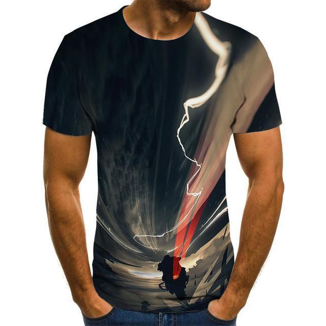 Cool Racing Graphics T-Shirt Motorcycle 3d Printed Men 'S T -Shirt Summer Fashion Tops Punk T -Shirt Men 'S Plus Size Streetwear
