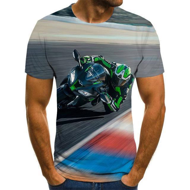 Cool Racing Graphics T-Shirt Motorcycle 3d Printed Men 'S T -Shirt Summer Fashion Tops Punk T -Shirt Men 'S Plus Size Streetwear