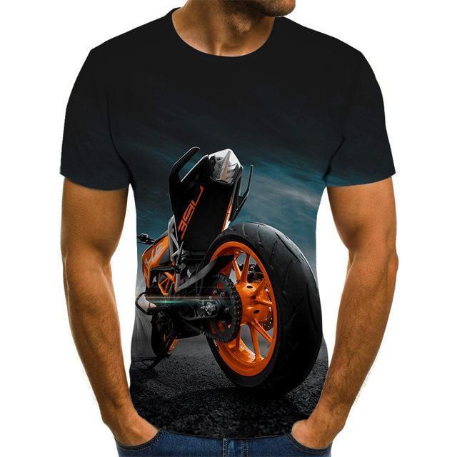 Cool Racing Graphics T-Shirt Motorcycle 3d Printed Men 'S T -Shirt Summer Fashion Tops Punk T -Shirt Men 'S Plus Size Streetwear