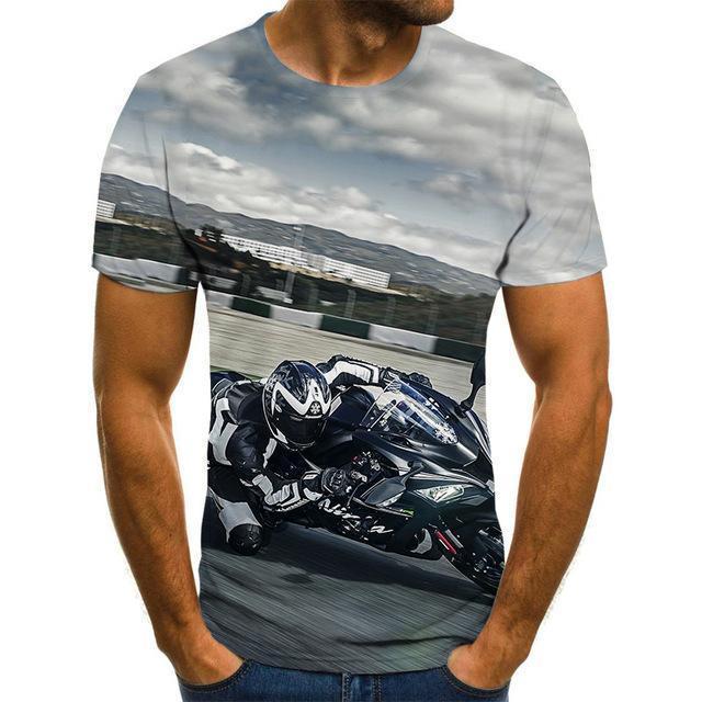 Cool Racing Graphics T-Shirt Motorcycle 3d Printed Men 'S T -Shirt Summer Fashion Tops Punk T -Shirt Men 'S Plus Size Streetwear