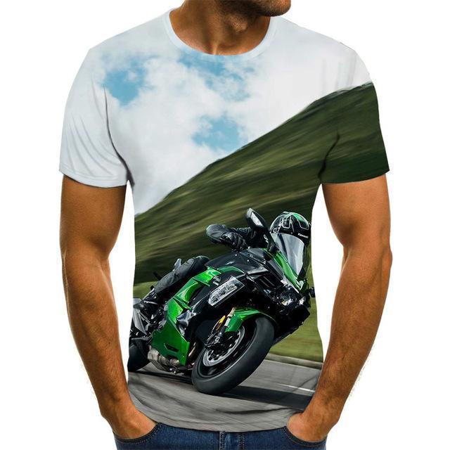 Cool Racing Graphics T-Shirt Motorcycle 3d Printed Men 'S T -Shirt Summer Fashion Tops Punk T -Shirt Men 'S Plus Size Streetwear
