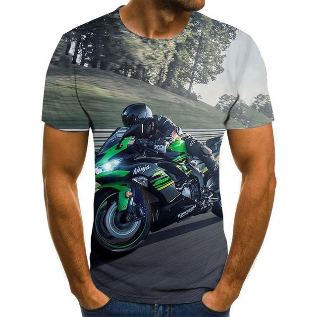 Cool Racing Graphics T-Shirt Motorcycle 3d Printed Men 'S T -Shirt Summer Fashion Tops Punk T -Shirt Men 'S Plus Size Streetwear