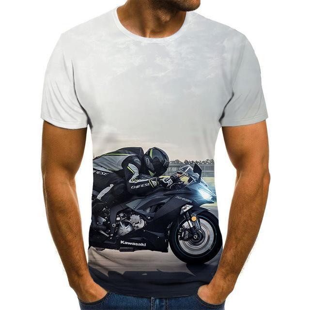 Cool Racing Graphics T-Shirt Motorcycle 3d Printed Men 'S T -Shirt Summer Fashion Tops Punk T -Shirt Men 'S Plus Size Streetwear