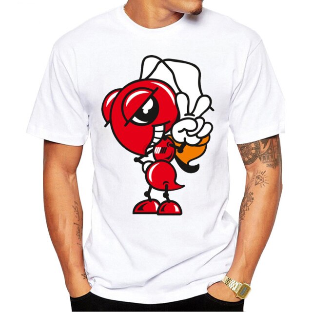 2021 New Summer Fashion Men Short Sleeve Marc Signature 93 Design Print T-Shirt Funny Boy Casual Tops MOTO Man White Tees