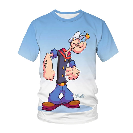 The 2021 Hot Classic Popeye T-shirt For Men And Women 3d-printed Sexy Muscular Men T-shirt Hip-hop Casual Summer Top