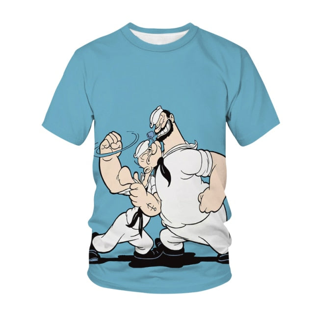 The 2021 Hot Classic Popeye T-shirt For Men And Women 3d-printed Sexy Muscular Men T-shirt Hip-hop Casual Summer Top