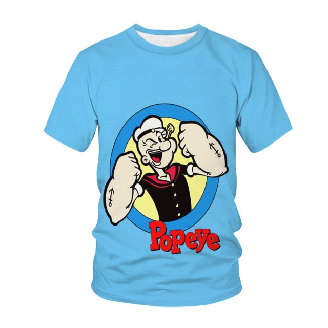 The 2021 Hot Classic Popeye T-shirt For Men And Women 3d-printed Sexy Muscular Men T-shirt Hip-hop Casual Summer Top
