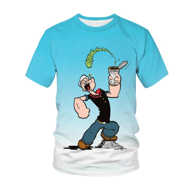 The 2021 Hot Classic Popeye T-shirt For Men And Women 3d-printed Sexy Muscular Men T-shirt Hip-hop Casual Summer Top
