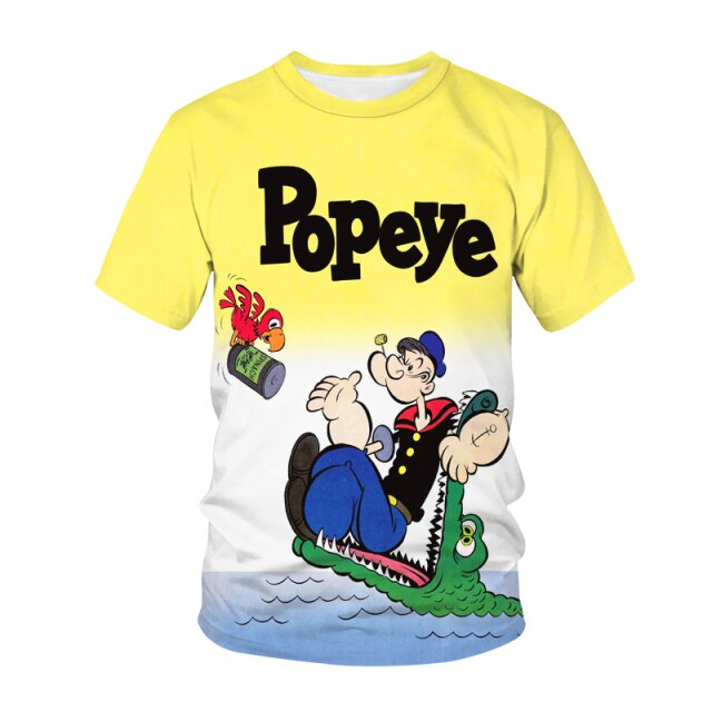 The 2021 Hot Classic Popeye T-shirt For Men And Women 3d-printed Sexy Muscular Men T-shirt Hip-hop Casual Summer Top