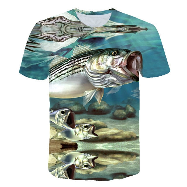 2021 Summer Fishing Graphic t-shirt For Men Fashion Casual Natural Style Pattern T-shirt New 3D Print Sport Short Sleeve t-shirt