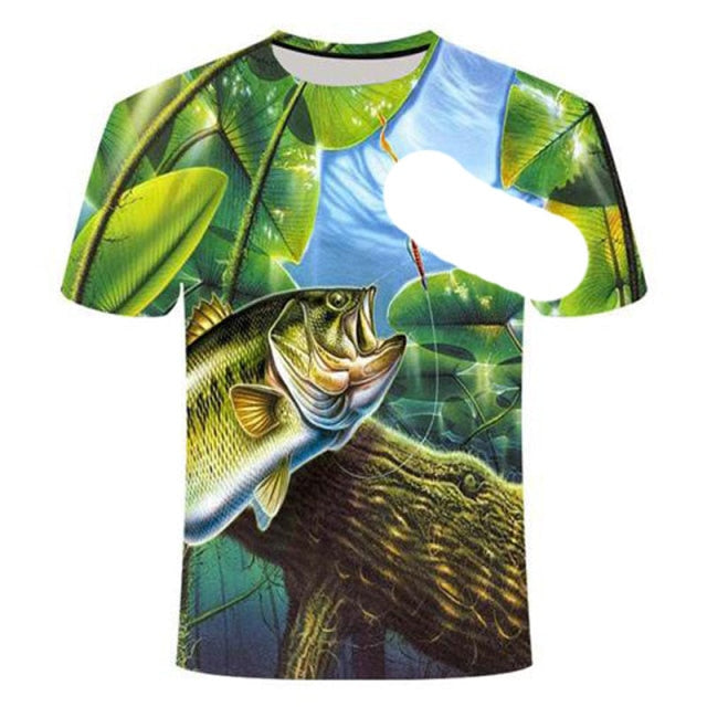 2021 Summer Fishing Graphic t-shirt For Men Fashion Casual Natural Style Pattern T-shirt New 3D Print Sport Short Sleeve t-shirt