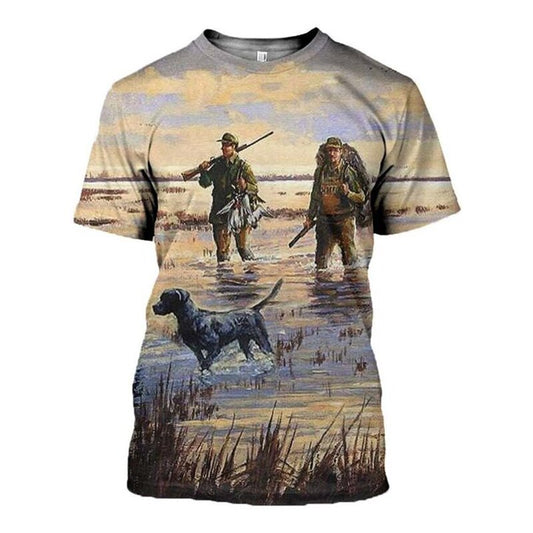2021 New Fashion Men hoodies 3D Print t shirt New Fashion Animal Hunting Duck Art t shirt tees shorts sleeve Apparel Unisex-1