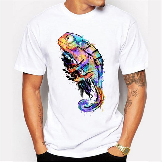 2021 Summer Casual Short Sleeve T-Shirts Men TShirt Fashion Chameleon Cartoon 3D Print T-Shirt Men Oversize Top Tee