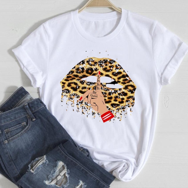 T-shirts Women Make Up Crown Fashion 90s Trend 2021 Spring Summer Clothes Graphic Tshirt Top Lady Print Female Tee T-Shirt