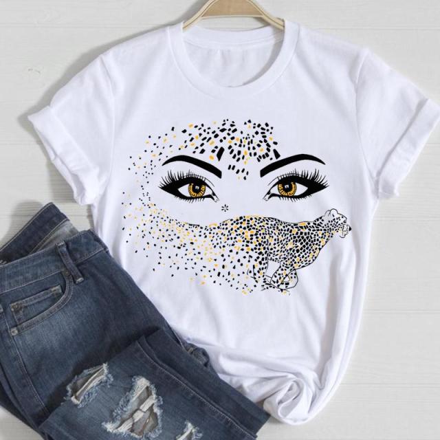 T-shirts Women Make Up Crown Fashion 90s Trend 2021 Spring Summer Clothes Graphic Tshirt Top Lady Print Female Tee T-Shirt