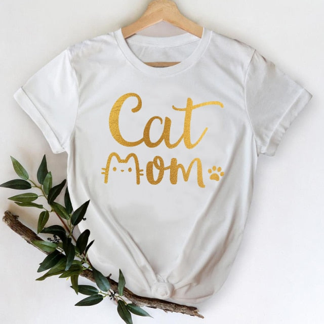 T-shirts Women 2021 Leopard Heart Casual 90s Fashion Trend Printing Clothes Graphic Tshirt Top Lady Print Female Tee T-Shirt