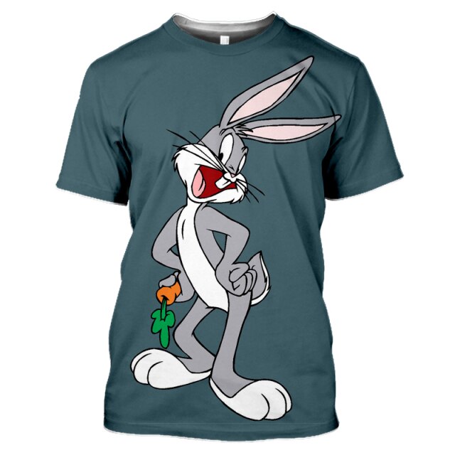 2021 summer new men's O-neck short-sleeved T-shirt fashion 3D printing polyester large size animal cartoon children's shirt