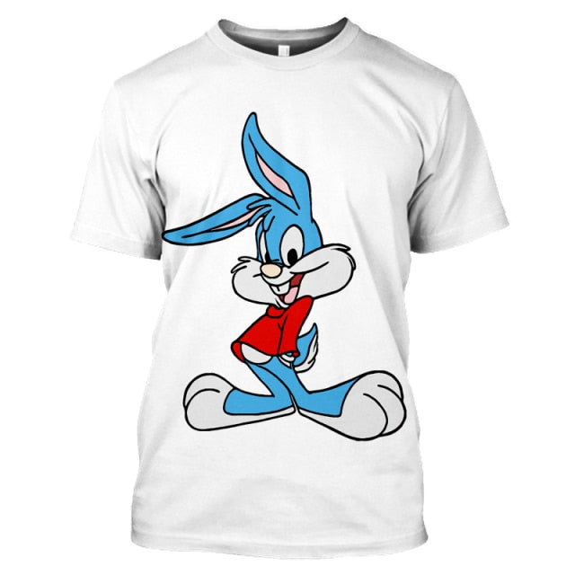 2021 summer new men's O-neck short-sleeved T-shirt fashion 3D printing polyester large size animal cartoon children's shirt