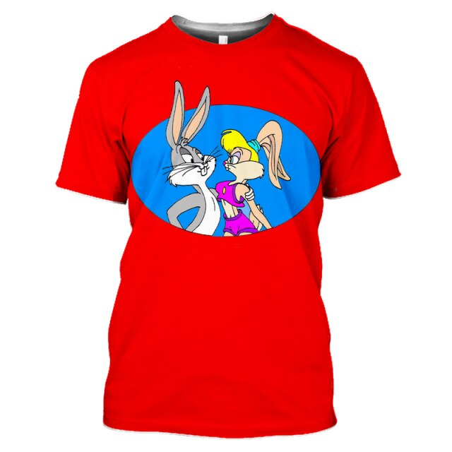 2021 summer new men's O-neck short-sleeved T-shirt fashion 3D printing polyester large size animal cartoon children's shirt