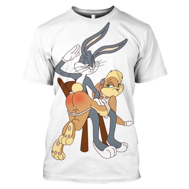 2021 summer new men's O-neck short-sleeved T-shirt fashion 3D printing polyester large size animal cartoon children's shirt
