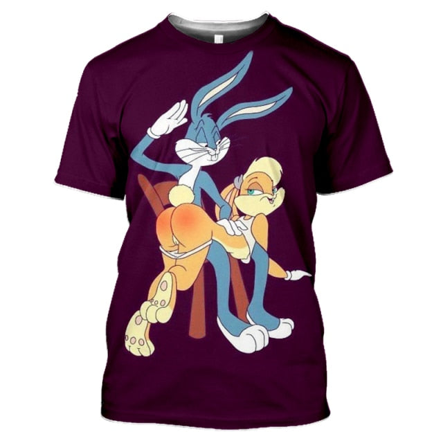 2021 summer new men's O-neck short-sleeved T-shirt fashion 3D printing polyester large size animal cartoon children's shirt