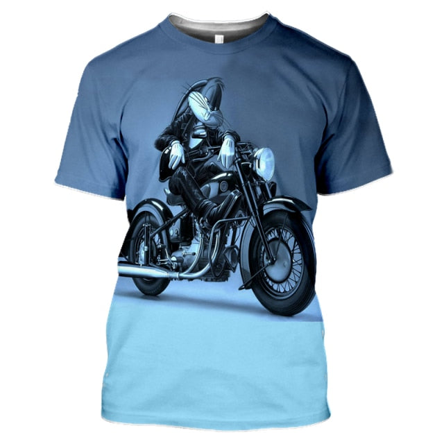 2021 summer new men's O-neck short-sleeved T-shirt fashion 3D printing polyester large size animal cartoon children's shirt