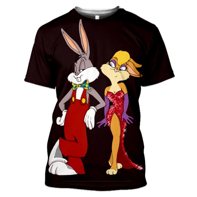 2021 summer new men's O-neck short-sleeved T-shirt fashion 3D printing polyester large size animal cartoon children's shirt