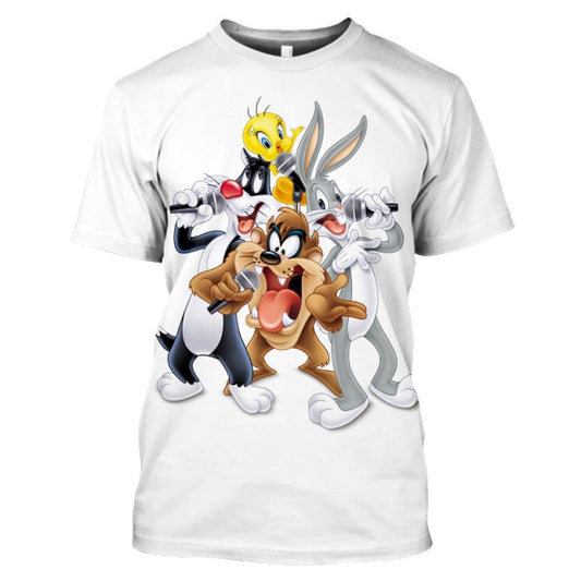 2021 summer new men's O-neck short-sleeved T-shirt fashion 3D printing polyester large size animal cartoon children's shirt