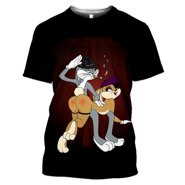 2021 summer new men's O-neck short-sleeved T-shirt fashion 3D printing polyester large size animal cartoon children's shirt