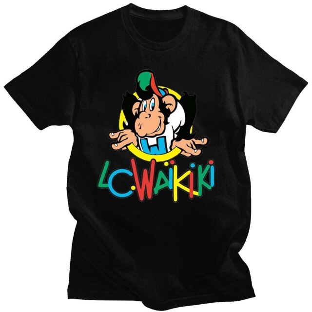 2021 New LC Waikiki Monkey Pattern 100% Cotton T-Shirt Unisex Summer Short-Sleeved Daily Casual T-Shirt Interesting And Cute Top