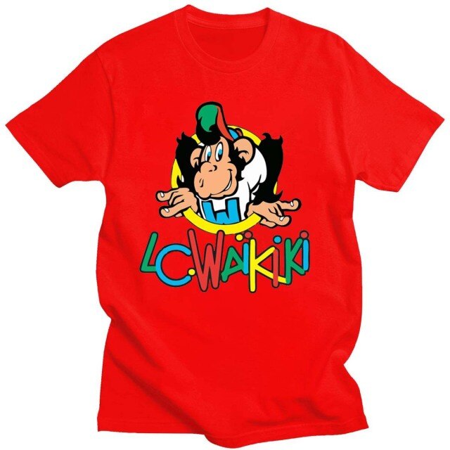 2021 New LC Waikiki Monkey Pattern 100% Cotton T-Shirt Unisex Summer Short-Sleeved Daily Casual T-Shirt Interesting And Cute Top