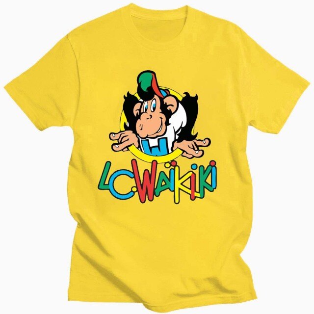 2021 New LC Waikiki Monkey Pattern 100% Cotton T-Shirt Unisex Summer Short-Sleeved Daily Casual T-Shirt Interesting And Cute Top