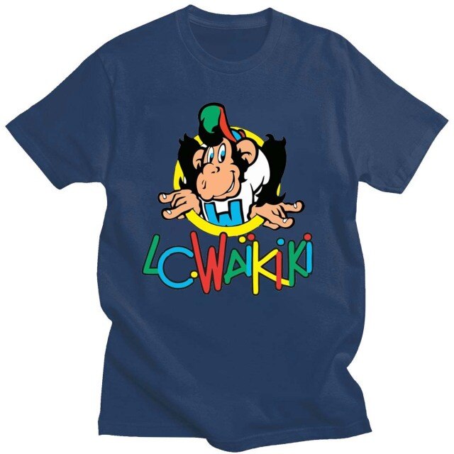 2021 New LC Waikiki Monkey Pattern 100% Cotton T-Shirt Unisex Summer Short-Sleeved Daily Casual T-Shirt Interesting And Cute Top