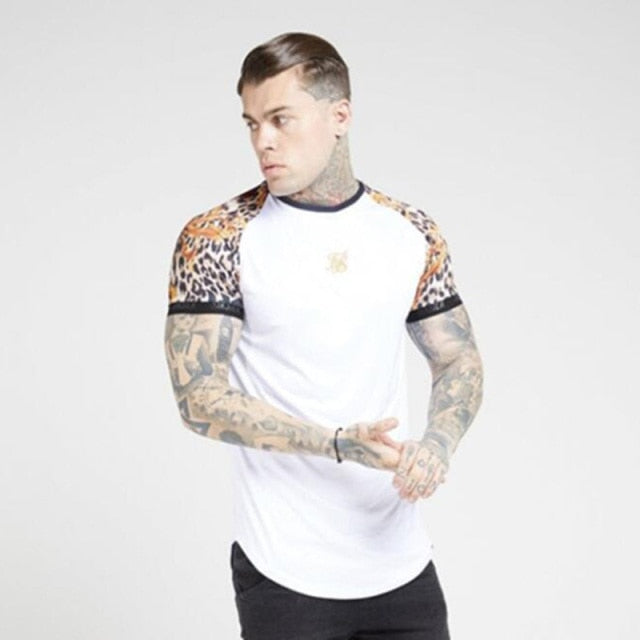 The Newest Men's Trendy Brand Sik Silk Printed Fashion Slim Short-Sleeved T-Shirt Trendy Tops In The Summer Of 2021