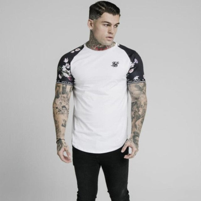 The Newest Men's Trendy Brand Sik Silk Printed Fashion Slim Short-Sleeved T-Shirt Trendy Tops In The Summer Of 2021