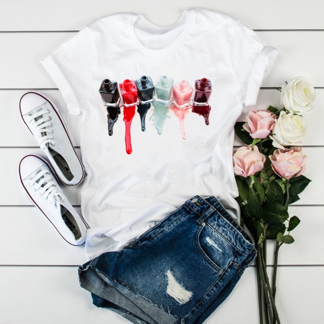 Women 2021 3D Print 90s  Fashion Tops Tumblr Tshirts T Clothes Shirt Womens Ladies Graphic Female Tee T-Shirt Clothing