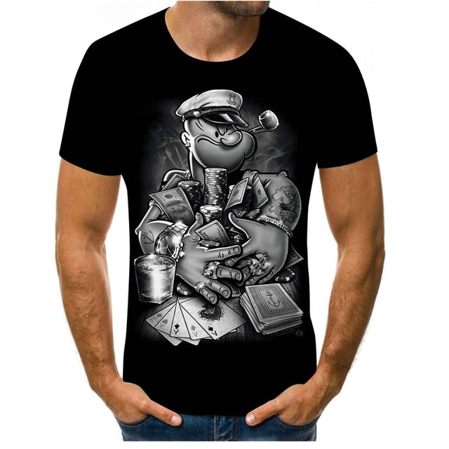2021 Summer Hot Sale Men's and Women's T-shirt Fashion 3D Handsome funny Casual Sports T-shirt Short Sleeve O-neck T-shirt