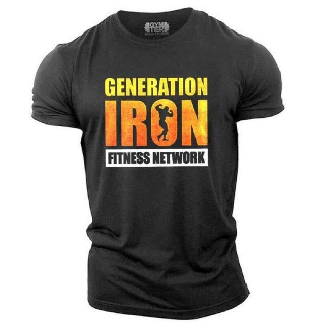 2021 new men's sports shirt 3D printing sports fitness T-shirt summer outdoor breathable and comfortable sports top male XXS-6XL