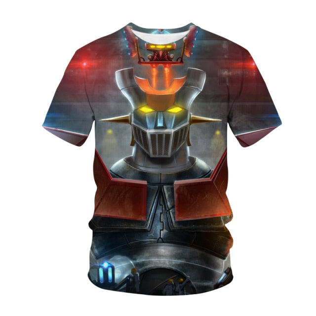 2021 mazinger z anime movie robot streetwear 3d print t-shirt men's fashion casual t-shirt kids boys girls t-shirts