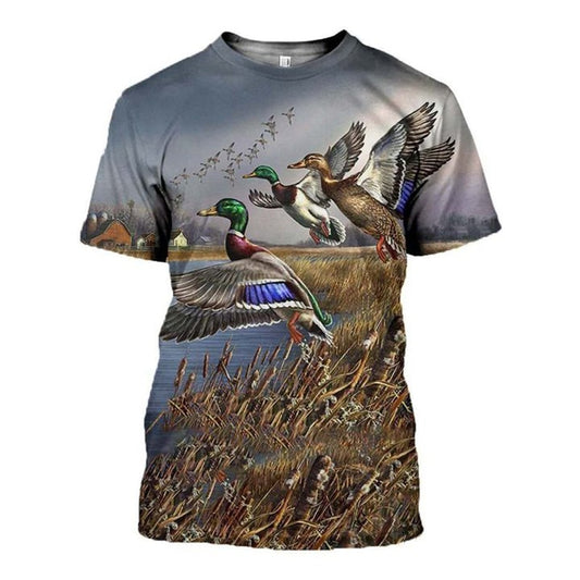 2021 New Fashion Men hoodies 3D Print t shirt New Fashion Animal Hunting Duck Art t shirt tees shorts sleeve Apparel Unisex