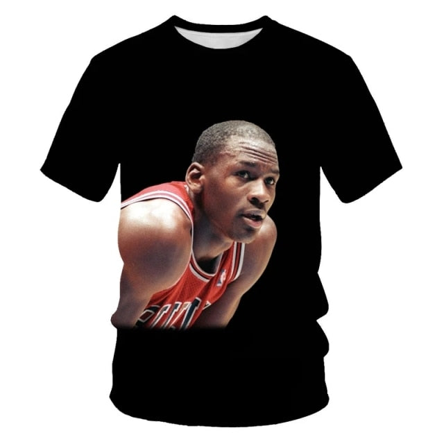 2021 summer T-shirt men's basketball star 3D printing fashion men's and women's T-shirt soft texture casual fashion men's clothi