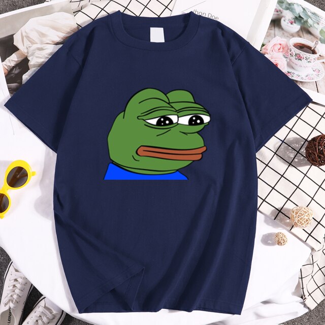fashion 2021 male /Women Sad Frog Print tshirt Male Hip Hop Short sleeve T-Shirt men's Slim Fit see shirt Oversize funny t-shirt
