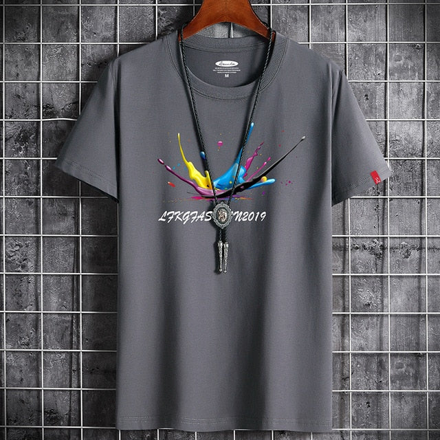 2021 Newest T Shirt for Men Clothing Anime Fitness White O Neck Man T-shirt For Male Oversized S-6XL New Men T-shirts Goth Punk