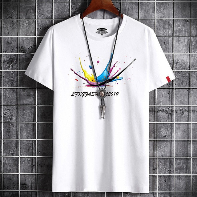 2021 Newest T Shirt for Men Clothing Anime Fitness White O Neck Man T-shirt For Male Oversized S-6XL New Men T-shirts Goth Punk