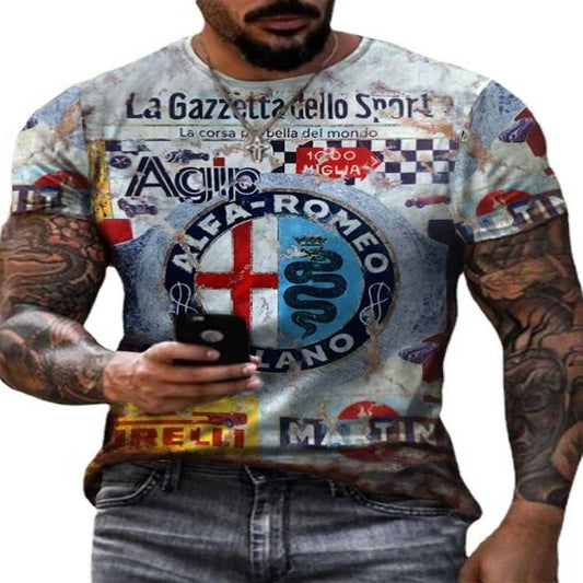 Men's designer 3D printed T-shirts, Grange clothing, lubricants, car customization, printed styles, luxury brands, 2021