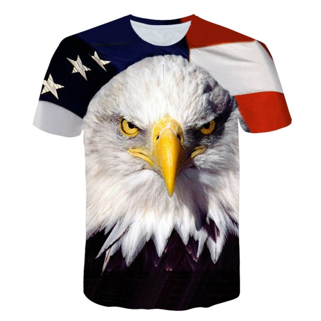 2021 New USA Flag T-shirt Men / Women Sexy 3d Tshirt Print Eagle American Flag Men T-shirt Summer Tops Tees men clothing fashion