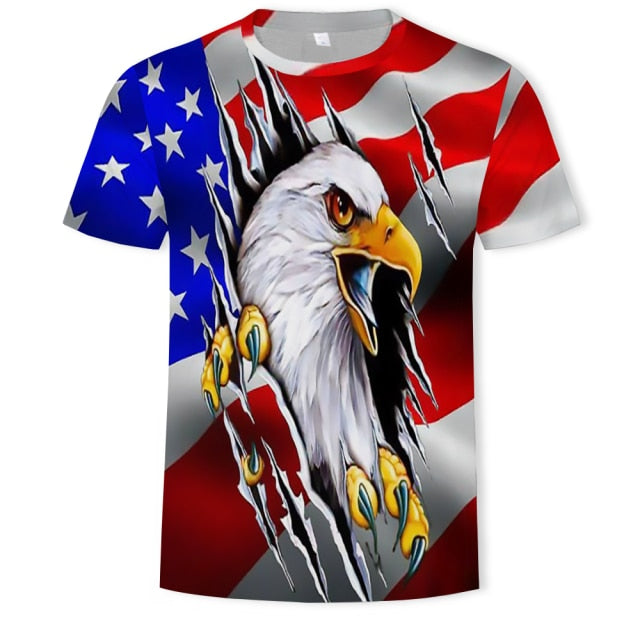 2021 New USA Flag T-shirt Men / Women Sexy 3d Tshirt Print Eagle American Flag Men T-shirt Summer Tops Tees men clothing fashion