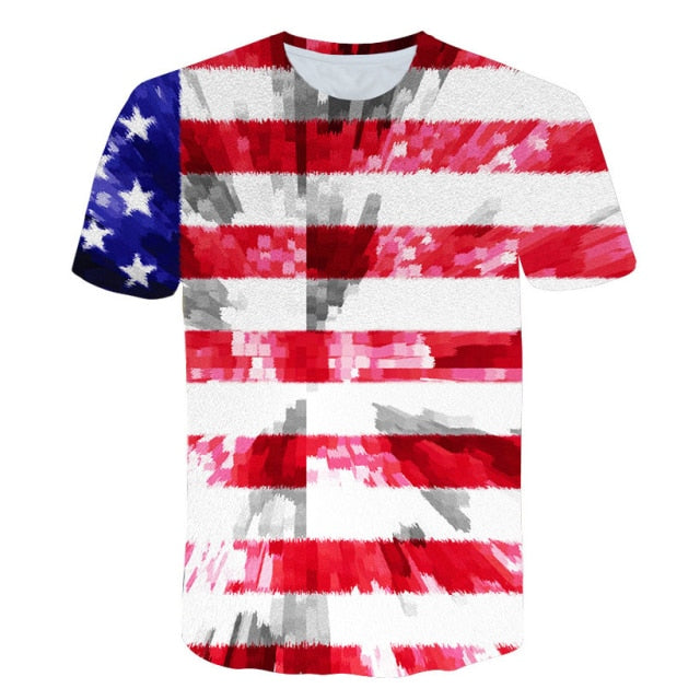 2021 New USA Flag T-shirt Men / Women Sexy 3d Tshirt Print Eagle American Flag Men T-shirt Summer Tops Tees men clothing fashion